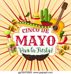 Vector Illustration - Cinco de mayo mexican holiday greeting ...