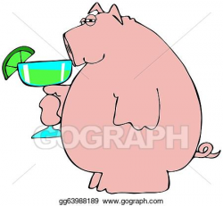 Drawing - Pig drinking a margarita. Clipart Drawing ...