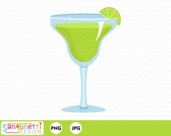 Margarita cocktail clipart, mexican fiesta digital graphic instant download