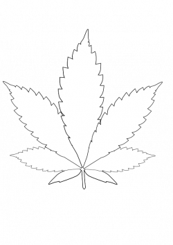 Marijuana Leaf Black And White Clipart
