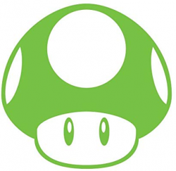 Super Mario Brothers Mushroom Decal Nitrous Kart Sticker Lime Green