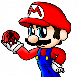 Mario holding the Spider-man Mushroom by Mosqueda29 on DeviantArt