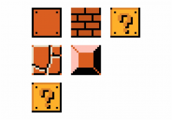 Mario Blocks - Pixel Art Mario Block Free PNG Images ...