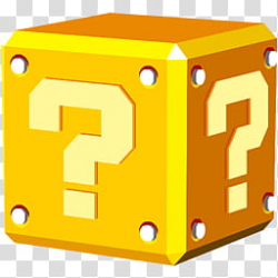 Super Mario Icons, square yellow box with question mark ...