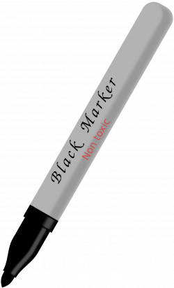 Clipart - Black marker. Marcador negro.