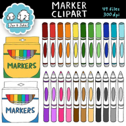 Clip Art: Markers / Marker Boxes - 22 Colors - Personal and Commercial Use  OK