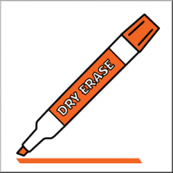 Clip Art: Dry Erase Marker Orange Color I abcteach.com ...