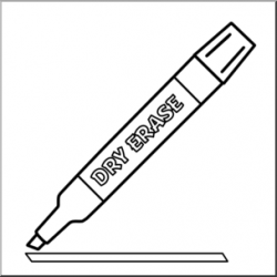 Clip Art: Dry Erase Marker B&W I abcteach.com | abcteach