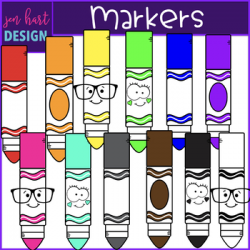 Markers Clip Art- School Supplies {jen hart Clip Art}