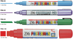 Zig Posterman Markers - 1/4 inch Tip