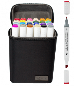 24 Color Dual Tip Art Markers with Premium Case – ColorIt
