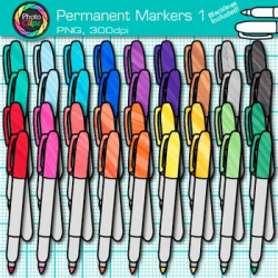 Permanent Marker Clip Art {Back to School Supplies for Classroom Decor} 1