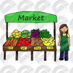Market Picture for Classroom / Therapy Use - Great Market Clipart