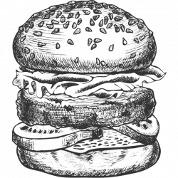 Black And White Burger Clipart - The Best Burger In 2018