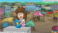 clipart #cartoon A Woman Adding The Wet Ingredients To The ...