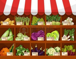 vegetable market: Vegetable market stall with fresh veggies ...