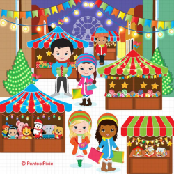 Christmas clipart, Christmas market clipart, Winter shopping, Shopping  clipart, Holiday clipart, Market clipart