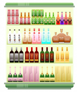 Clipart - Supermarket Goods Liquor Shelf