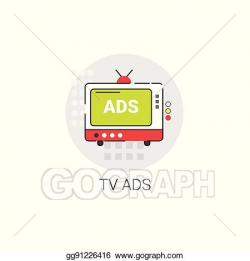 Vector Stock - Tv ads advertisement marketing promotion icon ...