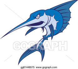 Vector Art - Cartoon blue marlin. Clipart Drawing gg61448575 ...