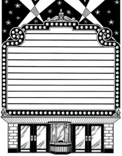 Movie Marquee Clipart Black And White