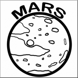 Clip Art: Planets: Mars B&W I abcteach.com | abcteach