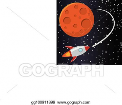 EPS Vector - Rocket with mars in space. Stock Clipart ...