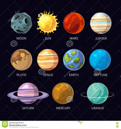 Photo about Planets of solar system vector cartoon set on ...
