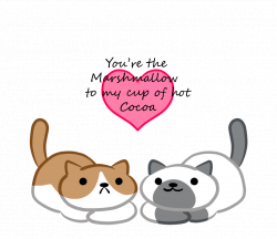 Neko Atsume- Cocoa and Marshmallow Vday card (GIF) by ...