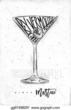 Vector Illustration - Dirty martini cocktail. EPS Clipart ...