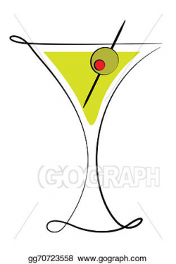Stock Illustration - Martini glass with olive. Clipart ...