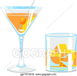 Vector Stock - Glass of martini and whiskey. Clipart ...