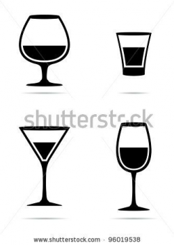 Icons glass Wine glasses, brandy, whiskey and martinis ...