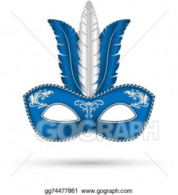Vector Illustration - Blue mask with feathers. EPS Clipart ...