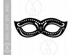 Mask SVG | Mask Clipart Download | Masquerade Mask Silhouette Cut File |  Vector Mardi Gras Mask Svg Jpg Eps Png SC760