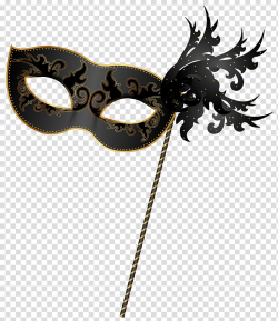 Free download | Black and yellow masquerade mask with stick ...