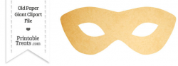Old Paper Giant Masquerade Mask Clipart — Printable Treats.com