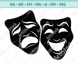 Comedy Tragedy svg/clipart/Comedy svg/Tragedy silhouette/theatrical mask  cricut cut files/mask clip art/digital download/designs/svg
