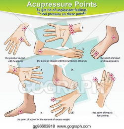 Vector Illustration - Massage therapy acupressure points ...
