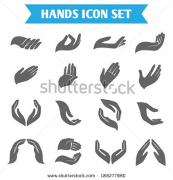 Open empty hands holding protect giving gestures icons set ...