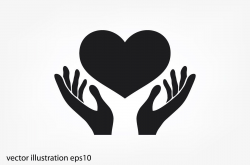 Heart in the hands vector icon. #hold#hope#heart#hand ...