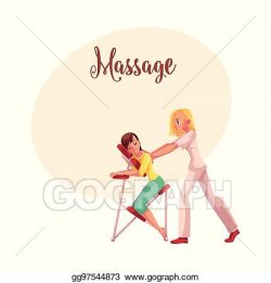 Vector Art - Young woman having relaxation office massage in ...