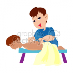 A Person getting a Massage clipart. Royalty-free clipart # 155511