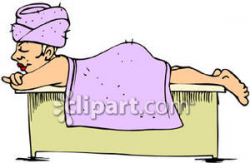 Woman Having a Massage - Royalty Free Clipart Picture