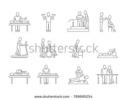 Stock Vector: Physiotherapy and rehabilitation, exercises ...
