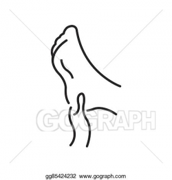 Vector Clipart - Line icon style, massaging gout feet icon ...
