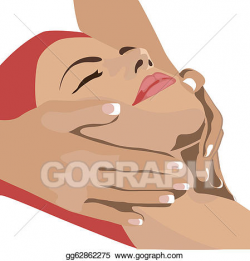 EPS Illustration - Hands massaging female face, spa. Vector ...