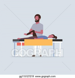 Vector Art - Young girl lying on massage table african ...