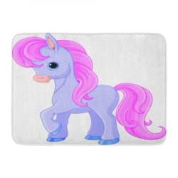 GODPOK Fairy Cartoon of Very Cute Fairytale Pony Clipart Tale Rug Doormat  Bath Mat 23.6x15.7 inch