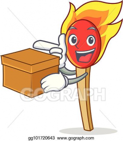 Vector Stock - With box match stick character cartoon ...